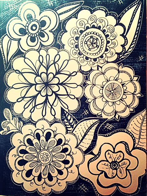 zentangle flowers for drawing.